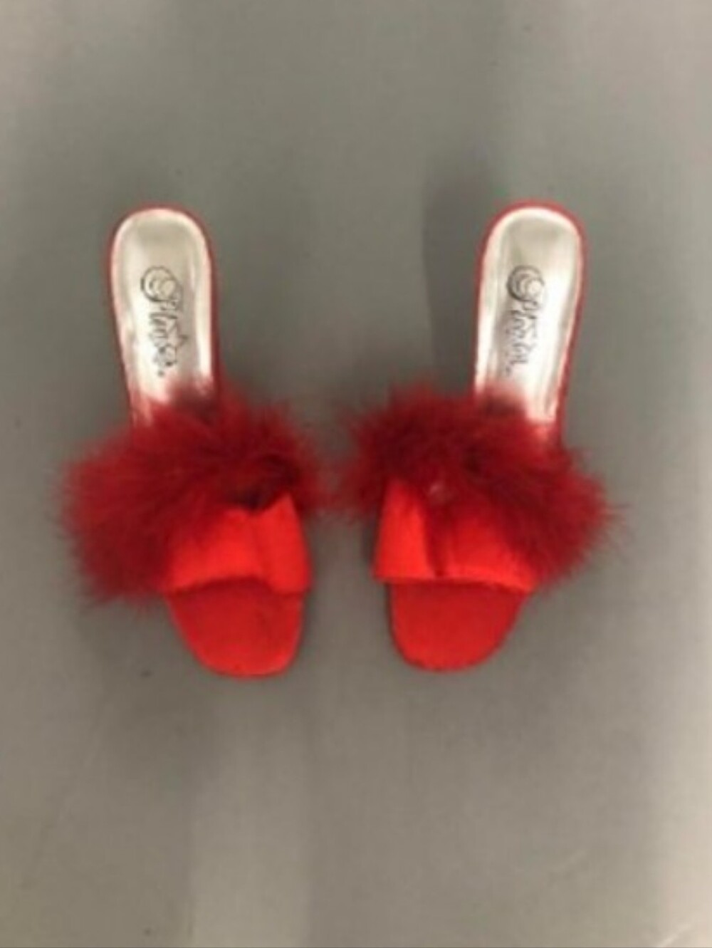 Pleaser Womens Faux Feather Vamp Open Toe Heels Sz 6
